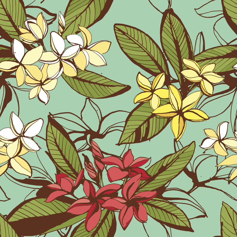 «Merih Plumeria Flowers», impression sur toile tendue, H 12 po x l 12 po