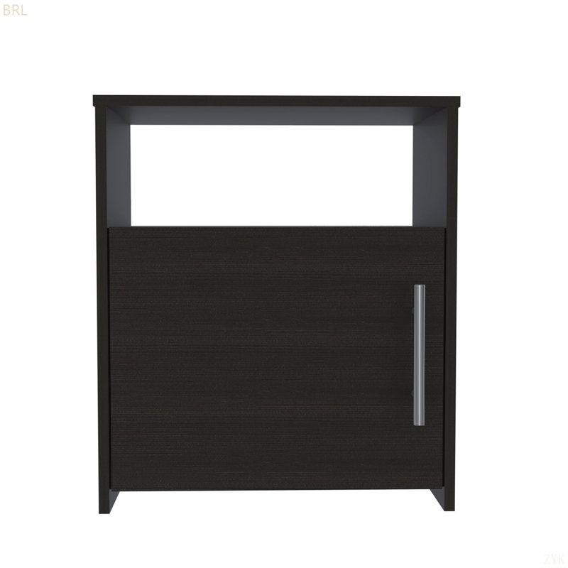 Table de chevet moderne minimaliste avec tablette ouverte, Noir