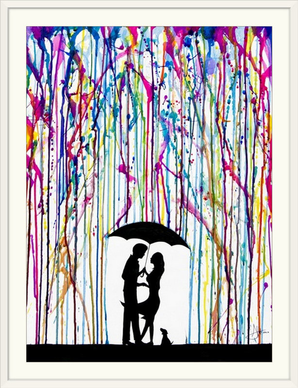 « two step » par reproduction d’impression Marc Allante, Cadre noir, H 32 po x l 25 po x P 1 po