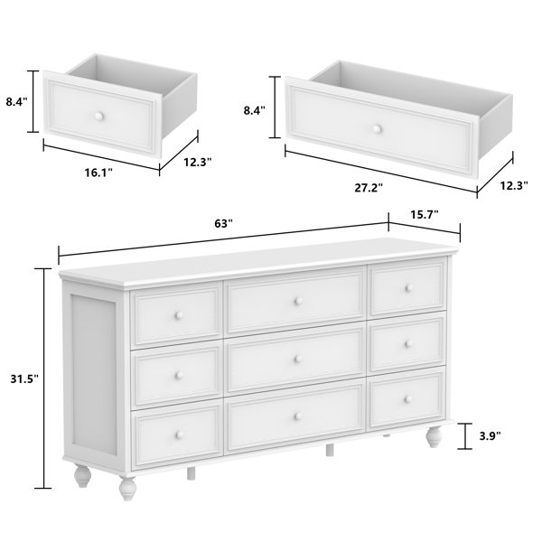 Willa Arlo Interiors Hoschton 9 - Drawer Dresser & Reviews