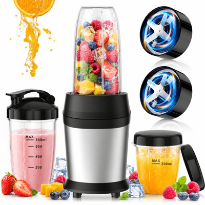 Personal Blender for Smoothies and Shakes, Blender with Travel Lid, Portable Blender for Frozen Drinks