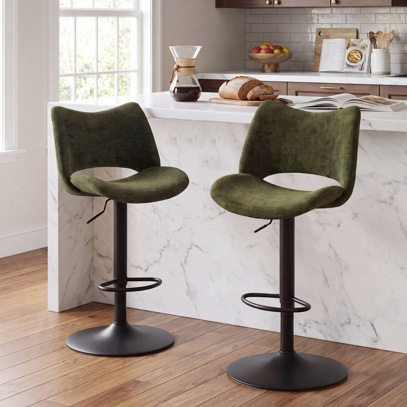 Tabouret de bar pivotant à hauteur réglable Tabouret de bar moderne en similicuir avec structure en métal, Vert