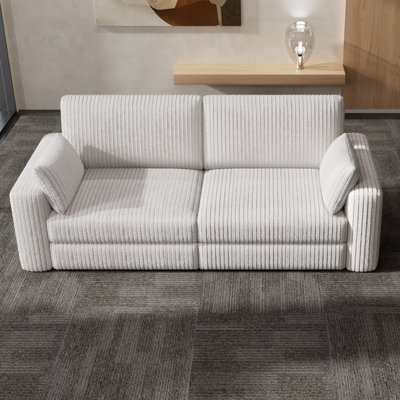 Extra Large Modular Sectional Sofa With Luxurious Corduroy Upholstery, Modern Oversized Loveseat, Tool-Free Assembly by WEUP