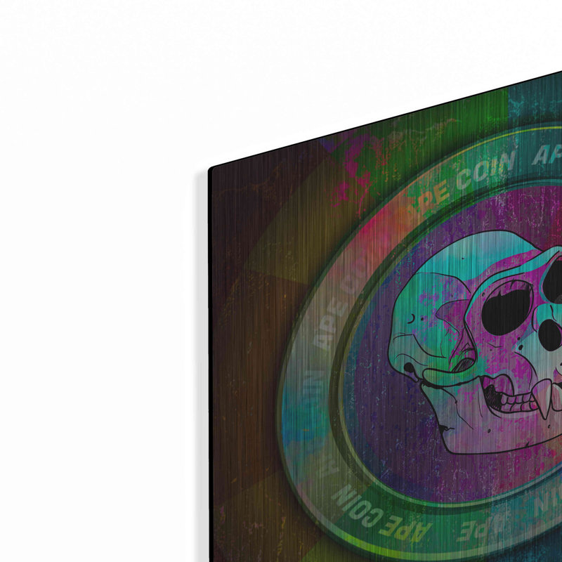 «Ape Crypto Coin», art mural en métal, H 12 po x l 12 po