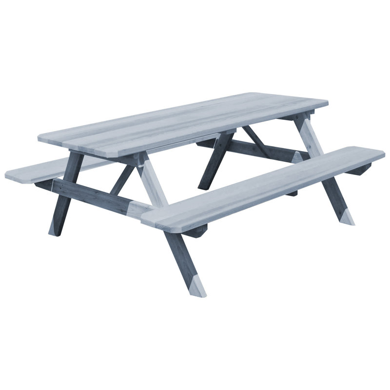 Table de pique-nique Amedee, Teinture grise, H 60 po x L 94 po x l 30 po