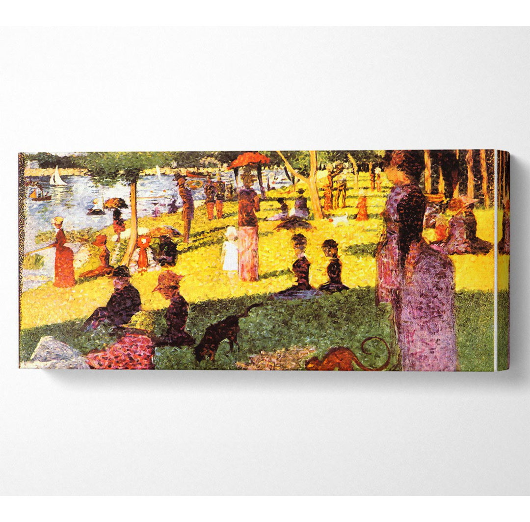 Seurat Skizze von Menschen - Panorama-Kunstdrucke auf Leinwand - Wrapped Canvas