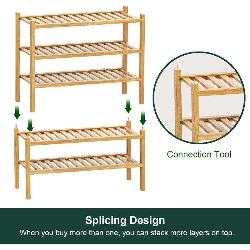 12 Pair Stackable Shoe Rack, White