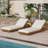 LOUNGE CHAISE SET, ACACIA SOLID WOOD WITH  LOUNGE CUSHION (Cream) - Matching Dark Grey Version Available