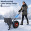 Snow Shovel Metal 73cm Wide with Wheels and 5 Levels Height Adjustable Handle Snow Pusher Snow Removel Tool for Small and Large Snow Quantities Winter