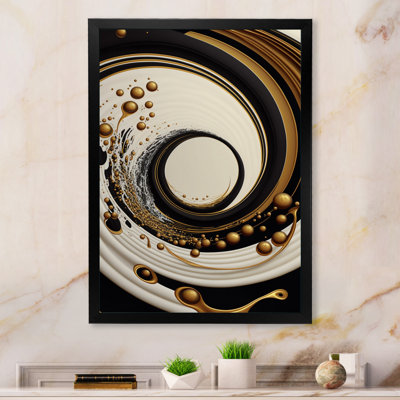 Noir, argent et or mélangeant des tourbillons IV - peinture sur toile