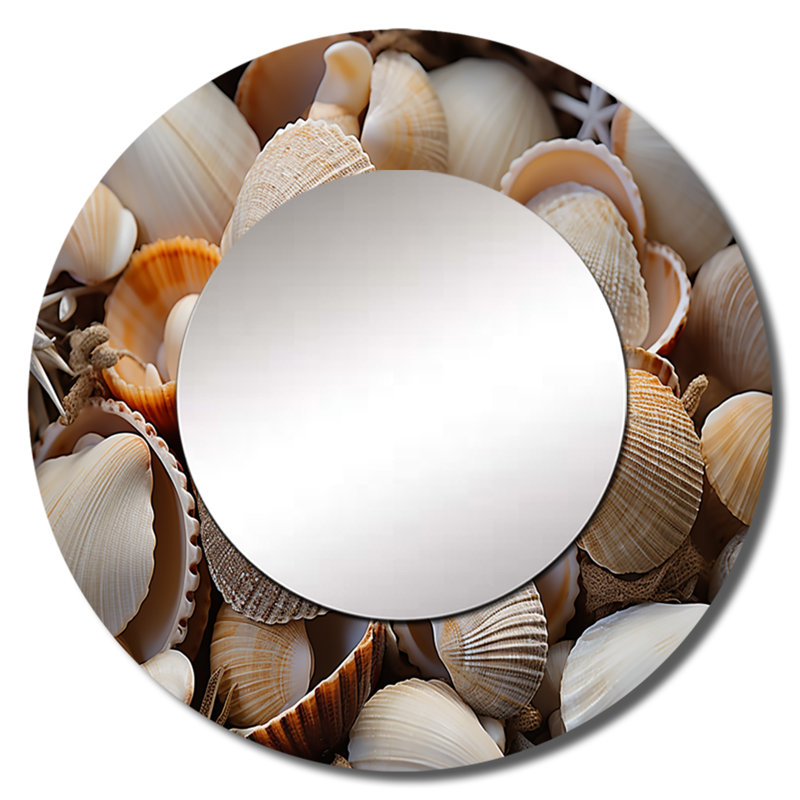 Breider Beach Photo Seashell Symphony IX - miroir décoratif bord de mer, miroir mural bord de mer, impression sur métal