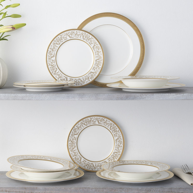 Noritake Summit 12-Piece Dinnerware Set, Service For 4, Gold