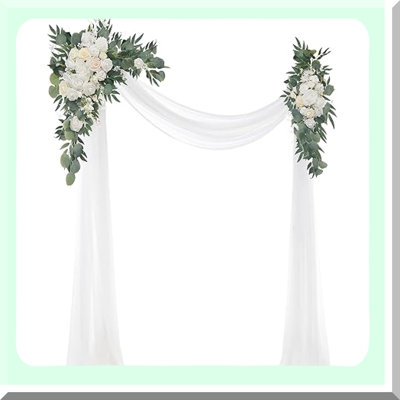 Elegant Wedding Flower Arch Kit with Drapes
