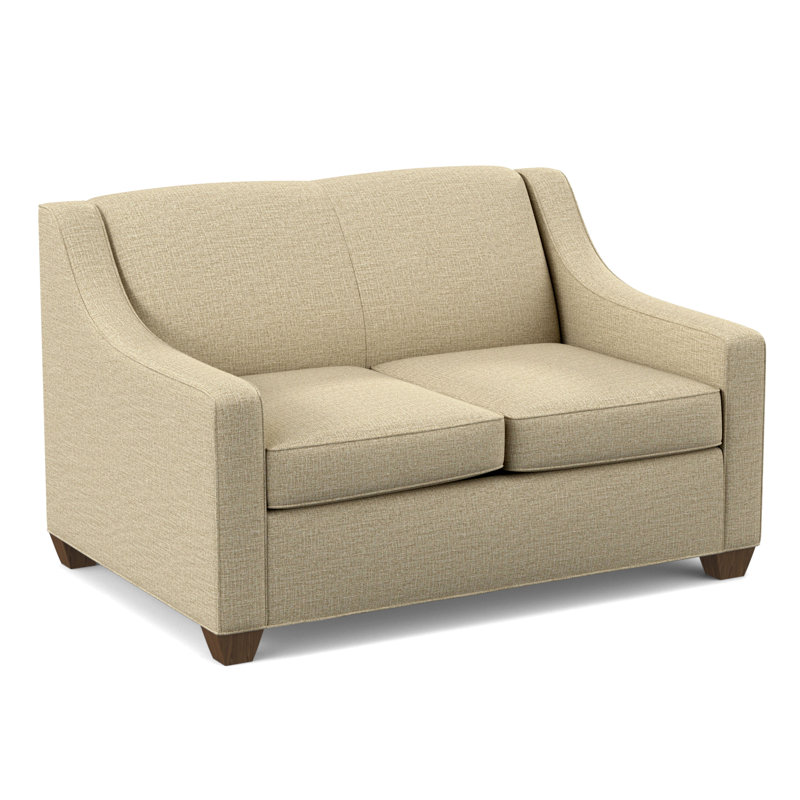 Phillips 52" Square Arm Loveseat with Reversible Cushions, Archetype Hemp, Montana Walnut
