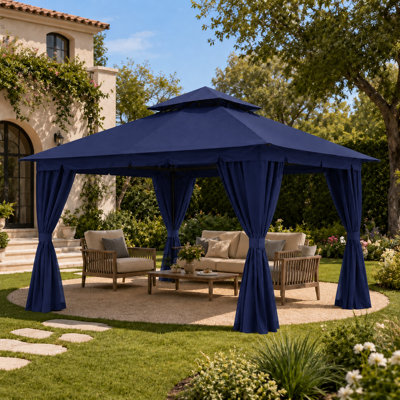 13Ft.Wx10Ft.D Pop Up Canopy Patio Gazebo with Mesh Wall