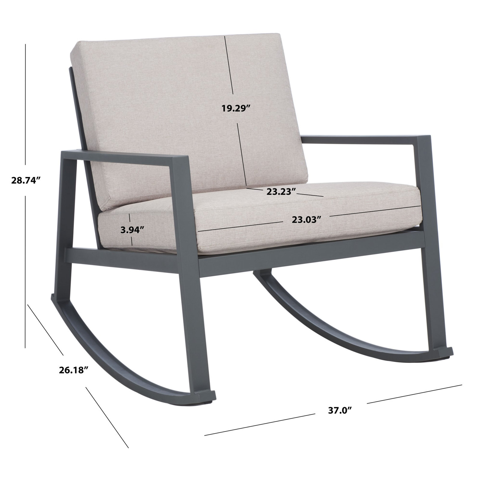 Outdoor Chair with Sunbrella® Cushions, Light Gray Performance Basketweave