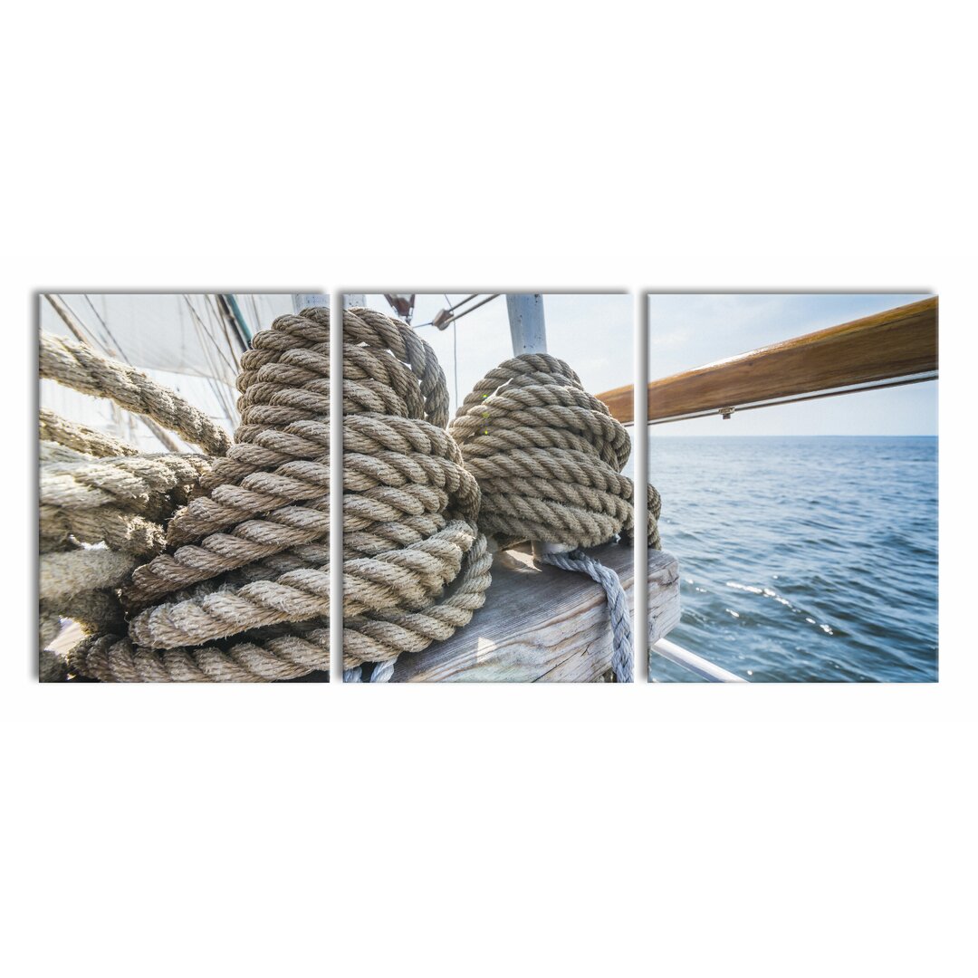 3-tlg. Leinwandbilder-Set Rope on a Ship