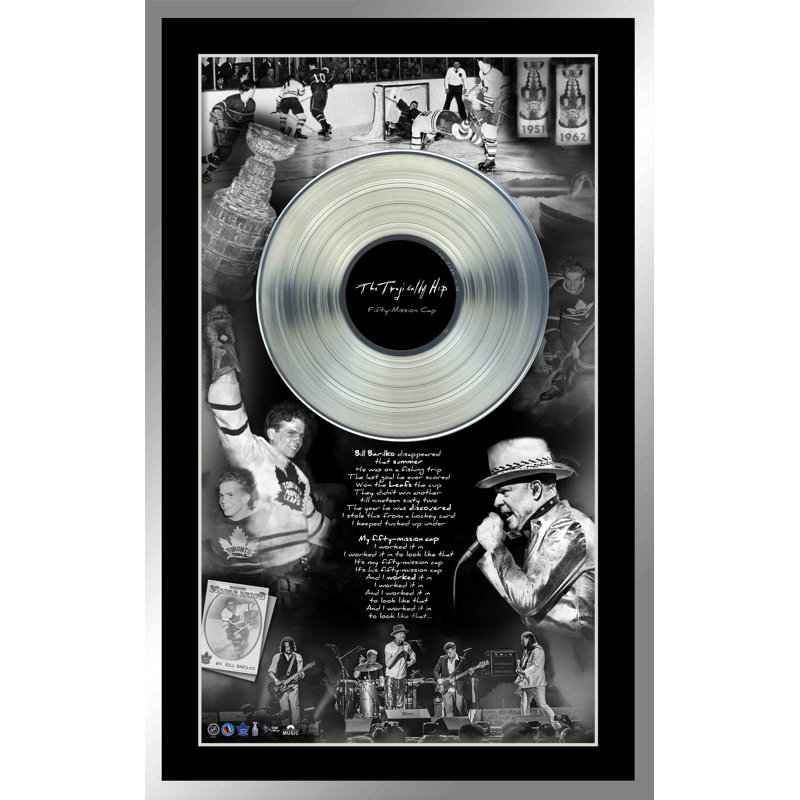 The Tragically Hip and Bill Barilko, collage encadré avec platine LP
