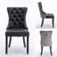 Ensemble de salle à manger rond en bois manufacturé avec chaises rembourrées en similicuir-1062339236