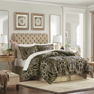 2022 Upgraded 4 Pcs King Comforter With - Certification, Design, Chenille On Face, Solid Reverse, Zippers Shams, Antique Satin Look , 1 Comforter, 2 , Upgraded, In Style, 110"W