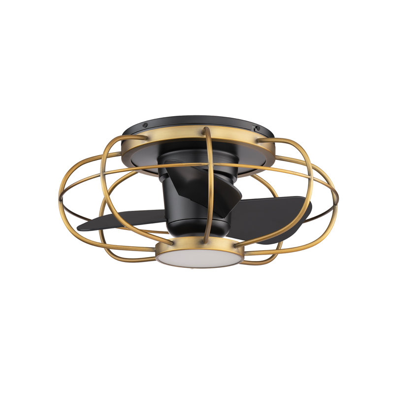 22'' Ceiling Fan with LED Lights, Gold