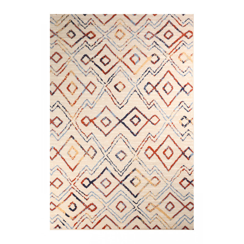 Gidney Ikat Indoor Rug, Rectangle 7'8" x 11'