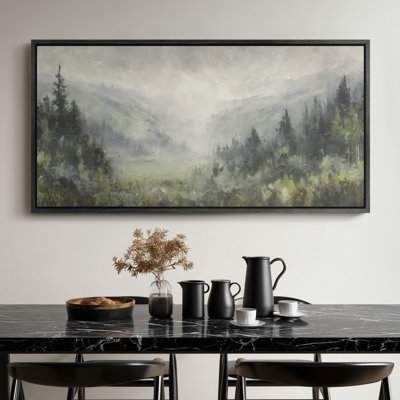Extra Large Soft Brown Sky Woodland Landscape Print Wall Art