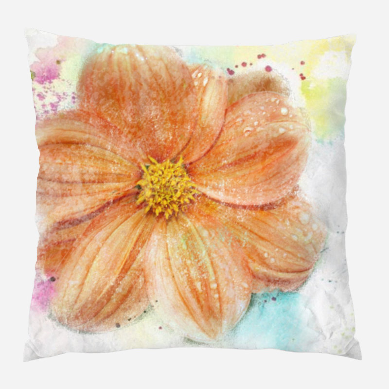  Flower Throw Pillow, Indoor, Microsuede