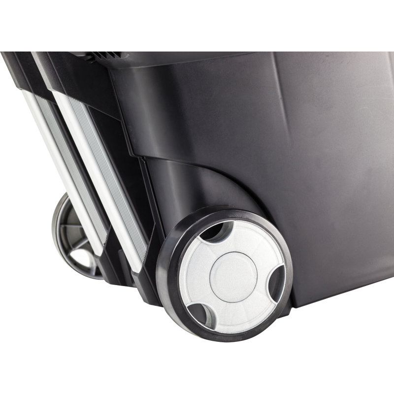 Black Telescoping Handle File Cart with Organizer Lid