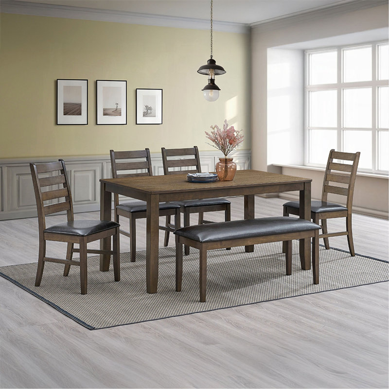 Table de salle à manger rectangulaire 1Pc, Noyer