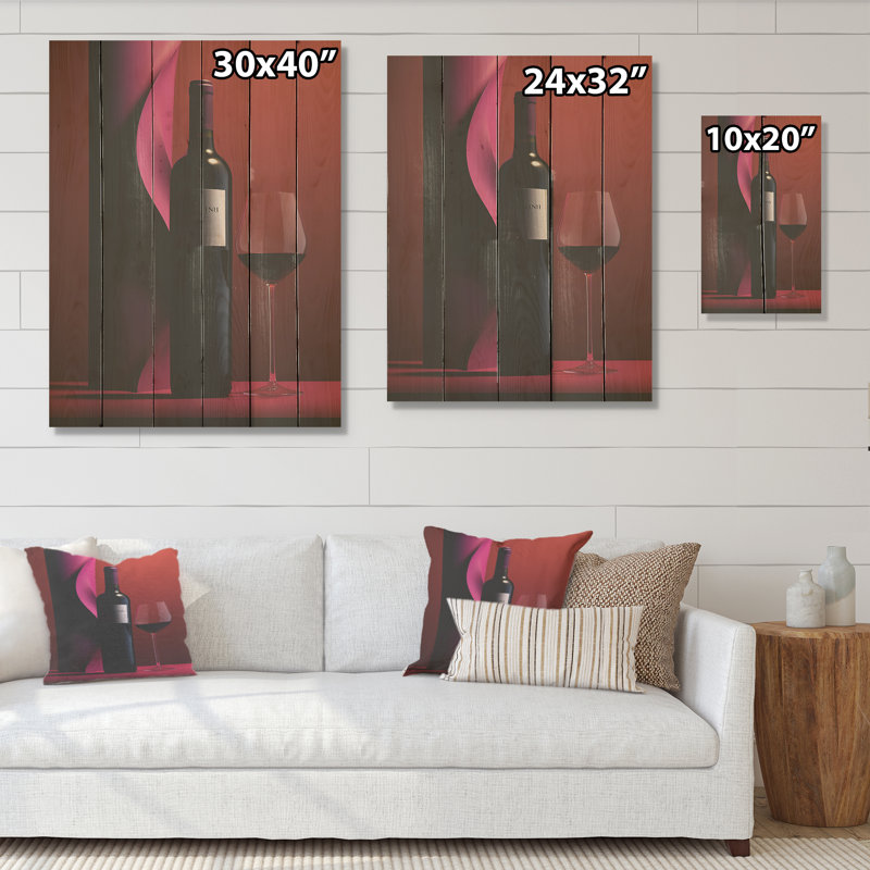 Zinfandel Zenith - Art mural en bois sur bois de pin naturel, H 20 po x l 10 po