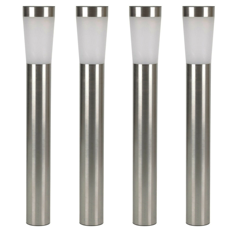 Strathcona Silver Solar Powered Integrated LED Metal Pathway Light Kit