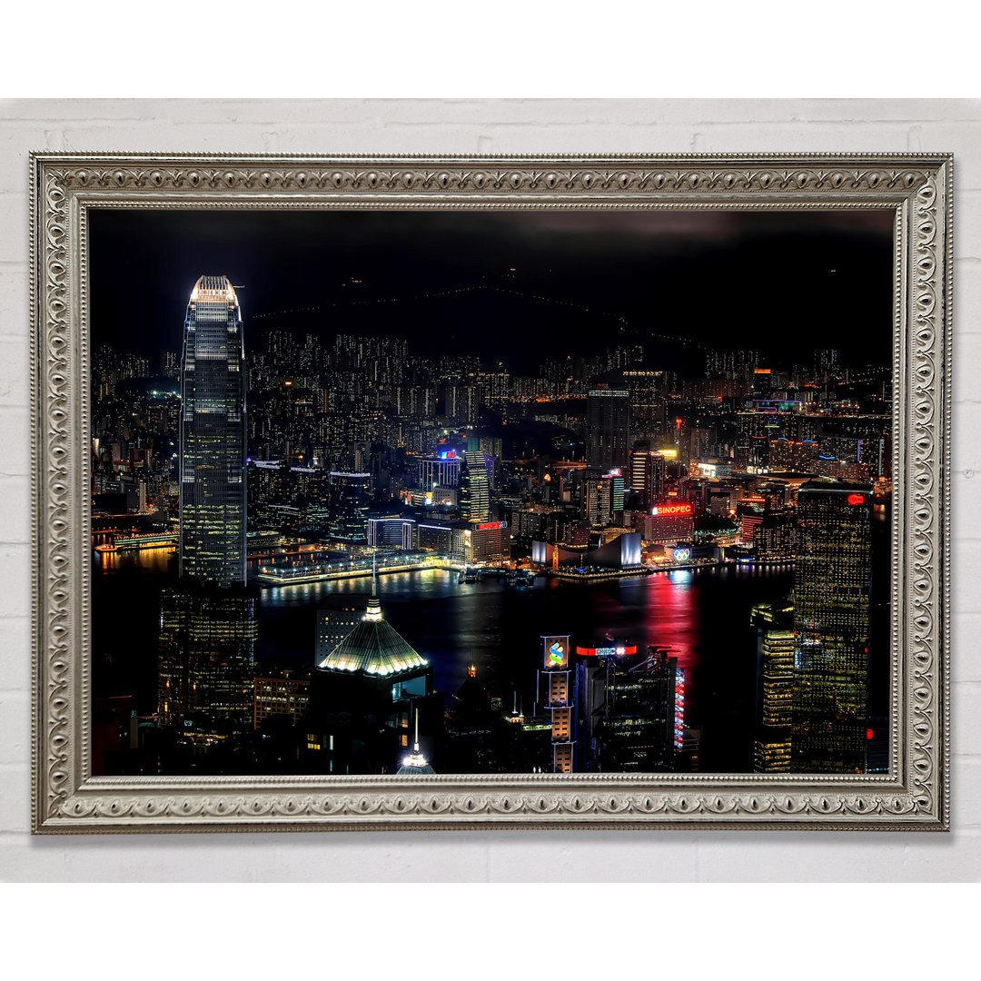 Dunkle Nacht Stadt Hongkong - Druck