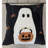 Halloween Ghost With Pumpkin Bucket Throw Pillow