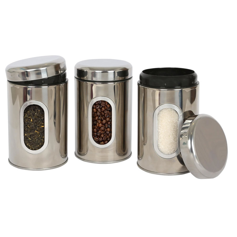 Harbour Housewares - Food Storage Container with Window, 1, Silver