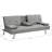 Multifunctional Grey Armrest Bed, Space Saving And Functional Leather Stainless Leg, User- Adjustment