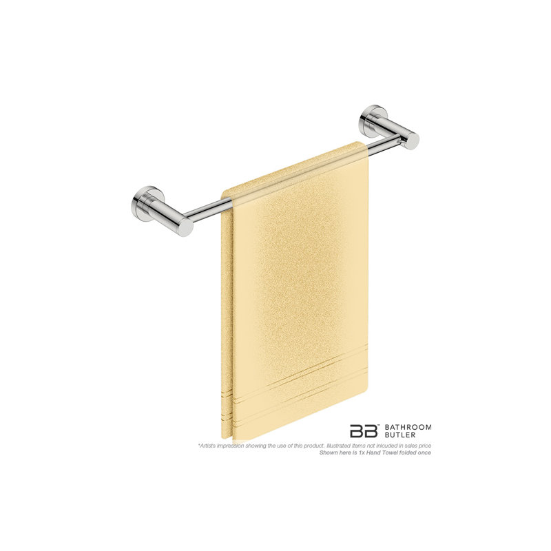 1 Wall Mounted Towel Bar, Polished Stainless Steel