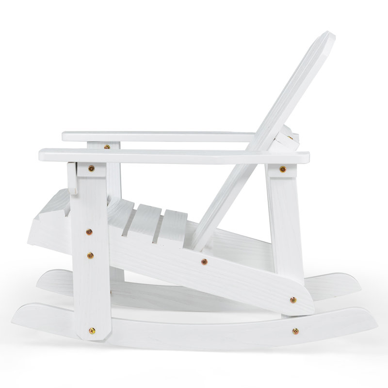 Ahona Fir Outdoor Adirondack Set, White