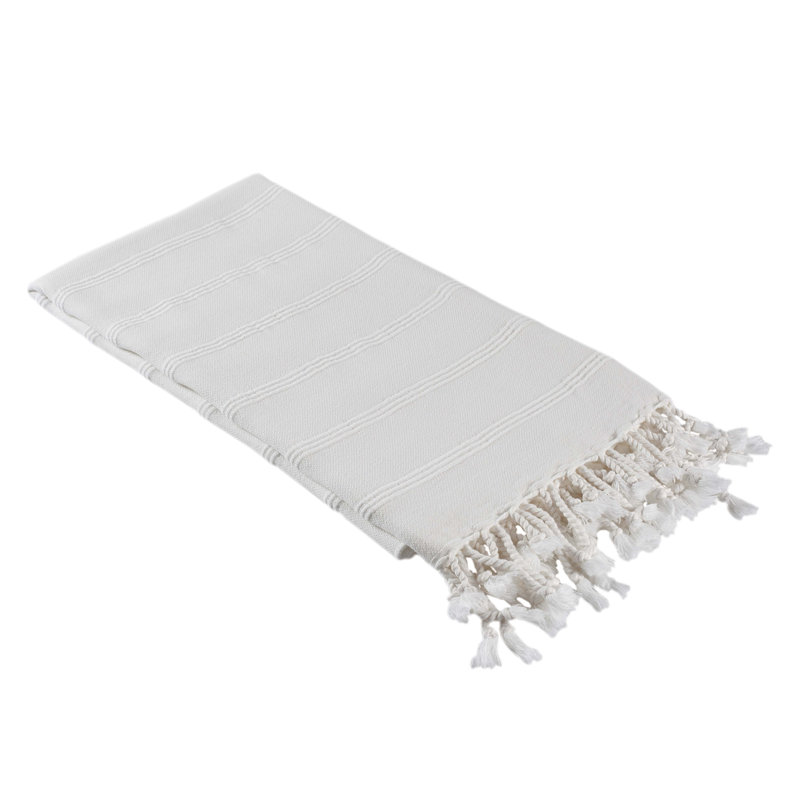 Serviette de bain turque en coton biologique Chanyah Stonewashed Luxe, Presque blanc