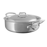 Mauviel M'cook 5-Ply Rondeau With Lid, Cast Stainless Steel Handles, 6-Qt