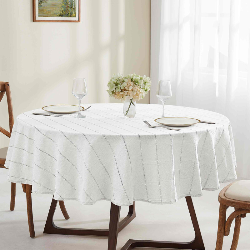 Izod Chadwick Linen 70" Round Tablecloth, Off White