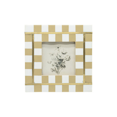  Brass Inlay 4x4 Photo Frame Resin, Metal, MDF & Wood