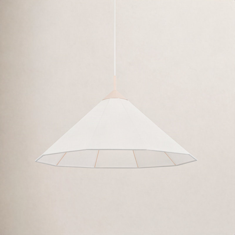 Luminaire suspendu conique à 1 lumière, Rosé, H 16 po x l 28 po x P 28 po, G40