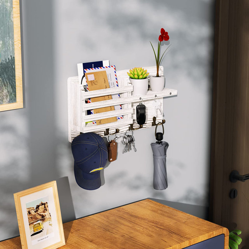 Manufactured Wood Wall Organizer, White