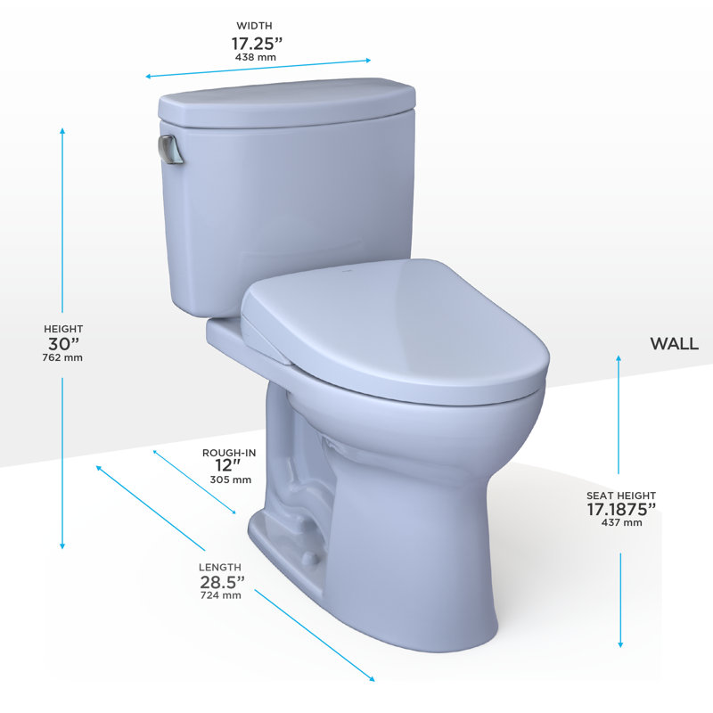 Toilette allongée deux pièces au sol WASHLET 1,28 GPF (siège inclus)