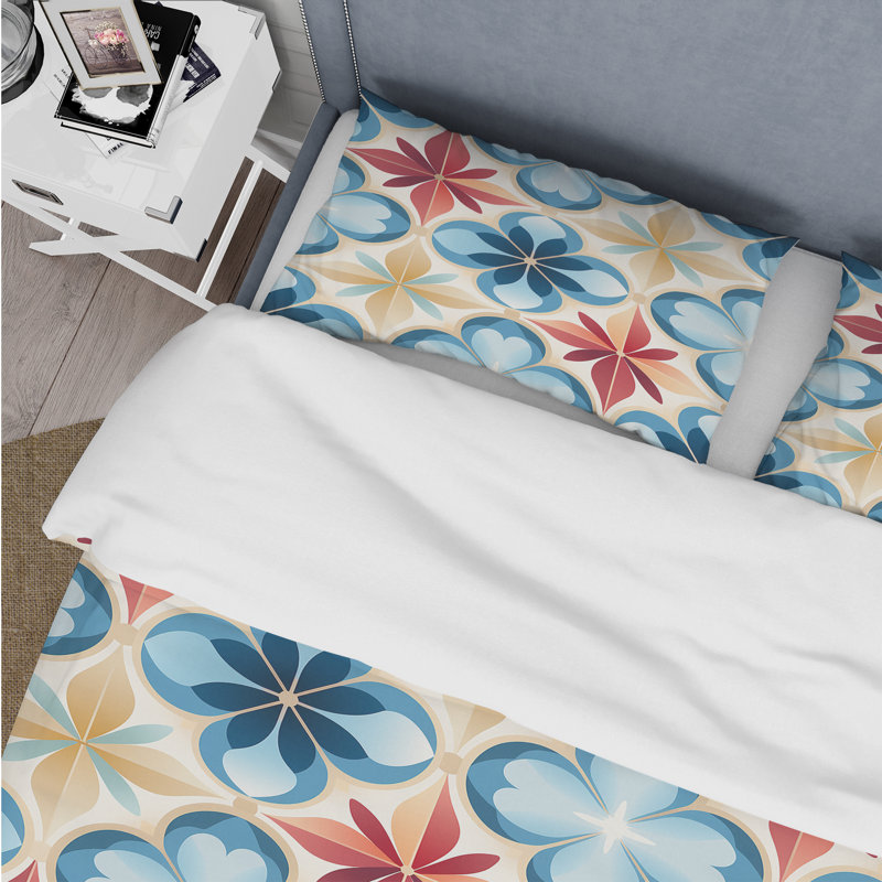 Ensemble de housse de couette Ramsati, Housse de couette pour très grand lit et 2 très, Formes géométriques 2