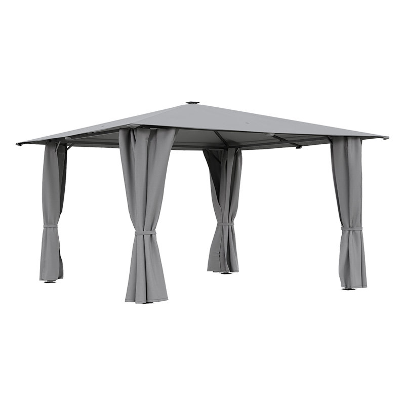 Steel Pergola, Gray, 260cm H x 400cm W x 400cm D