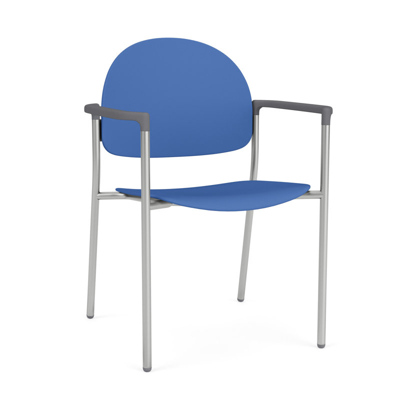Chaise d'invité Chat Chat, Argent, Poly cobalt bleu