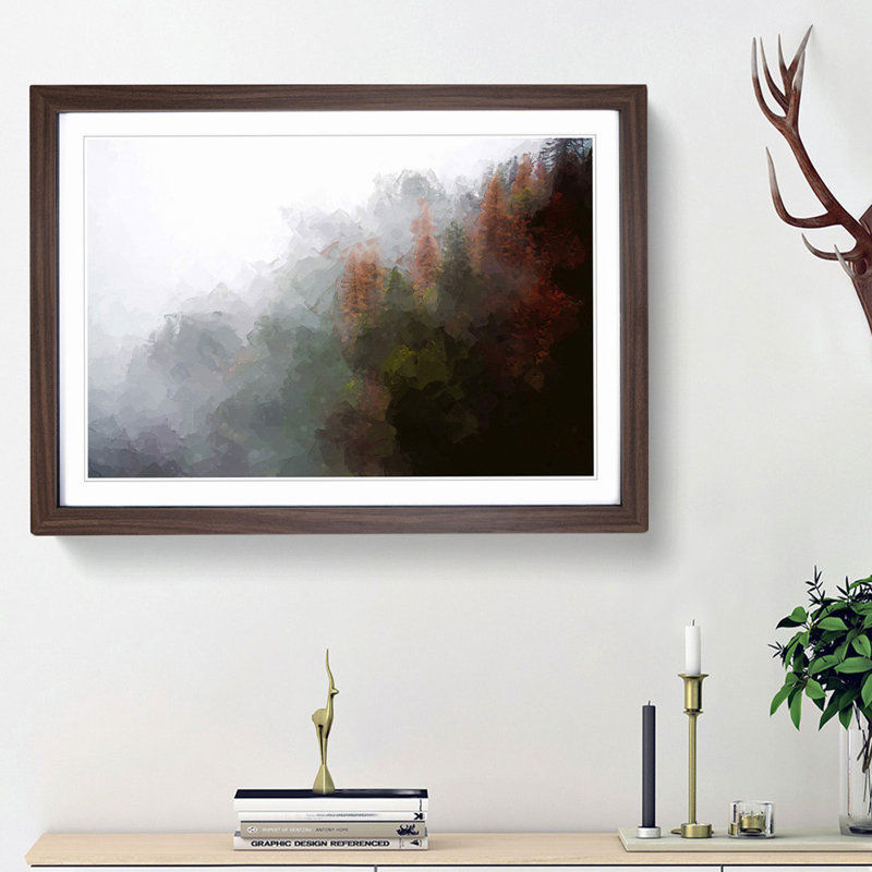 Mist Around the Forest - Picture Frame Graphic Art Print, 36cm H x 48cm W x 2cm D, Walnut Framed