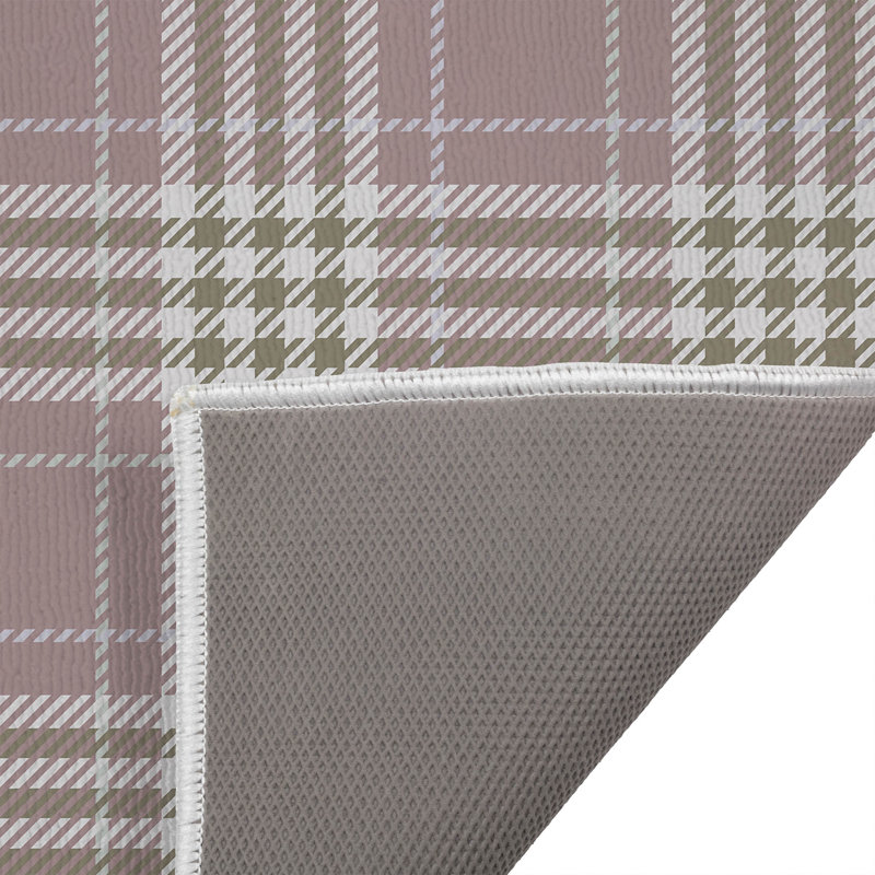 Christopher Plaid Outdoor Doormat, Rose, 34'' W x 21'' L